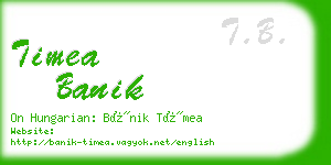 timea banik business card